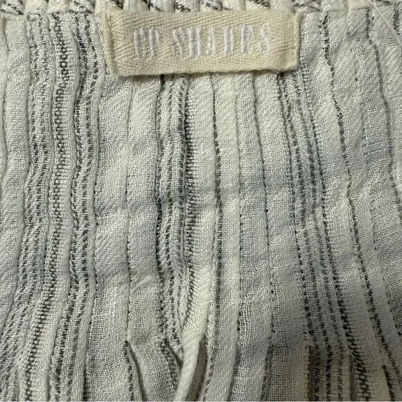 CP Shades Pia Linen Sleeveless Top Pin-tucks White/Gry Sz-M - Picture 2 of 9